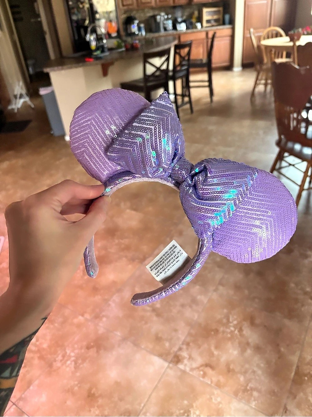 Disney Parks Purple Chevron Sequin Minnie Mouse Ear Headband